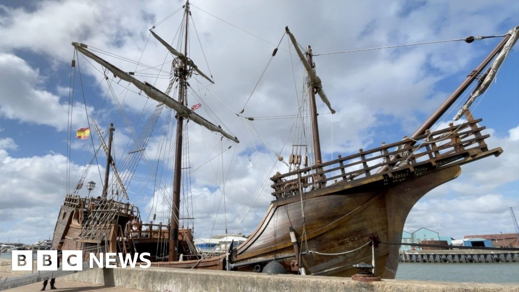 Christopher Columbus replica ship docks at Great Yarmouth