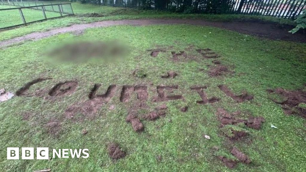 Wigton Park vandals leave abusive message and smear playground in mud