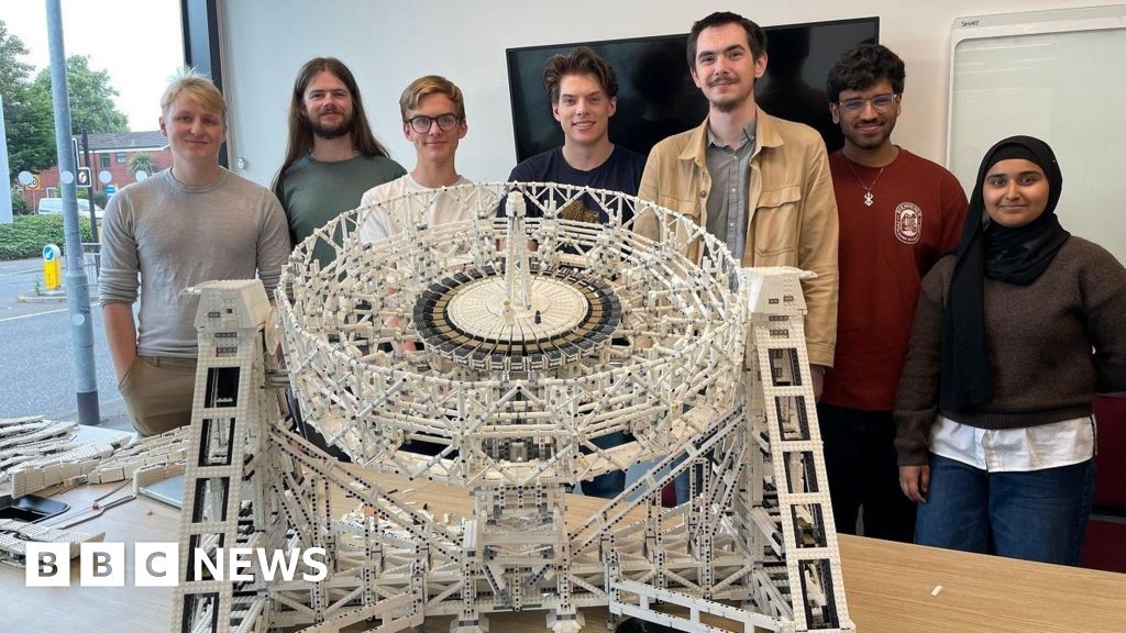 Students build Lego model of Jodrell Bank telescope