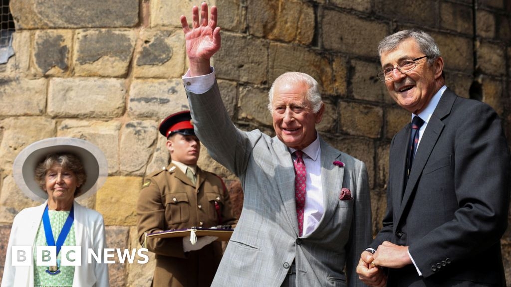 King Charles III arrives to cheering crowds in Lancaster
