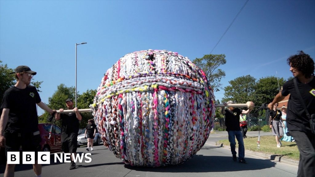 Giant ball of yarn rolled through Bradford neighbourhood