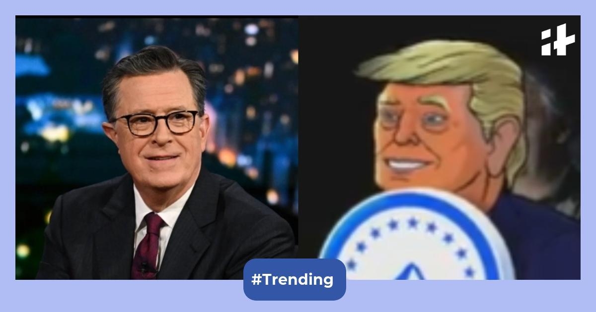 Stephen Colbert recreates Coldplay kiss cam moment with animated Trump and Paramount logo after The Late Show cancellation