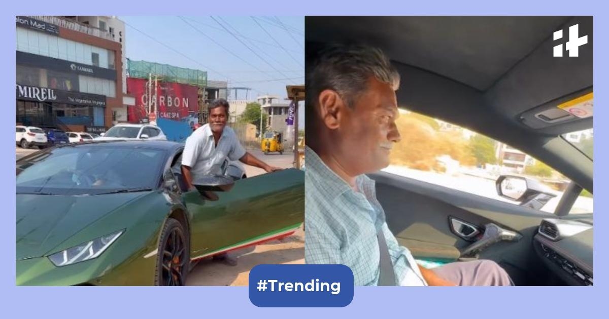Impressed with his fresh juice, Lamborghini owner offers a ride to the vendor in his Rs 4 crore car