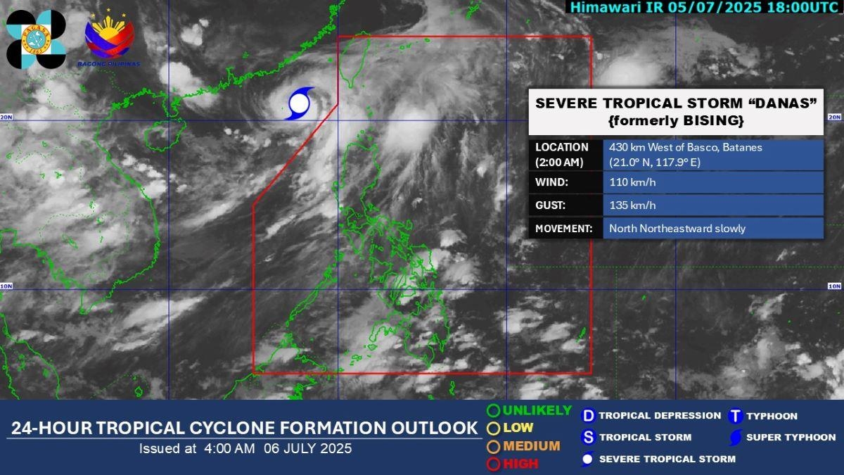 Habagat, trough of Severe Tropical Storm Danas to bring rains over PH