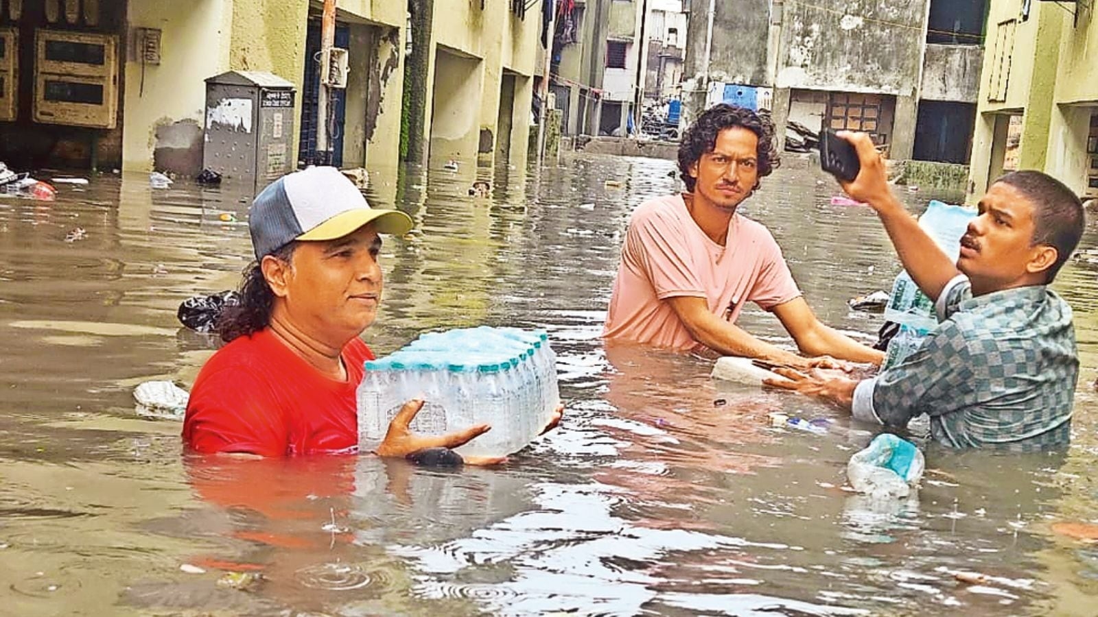 Wading through chest-deep water, how fire dept came to rescue of flood-hit Surat resident in need of hospitalisation