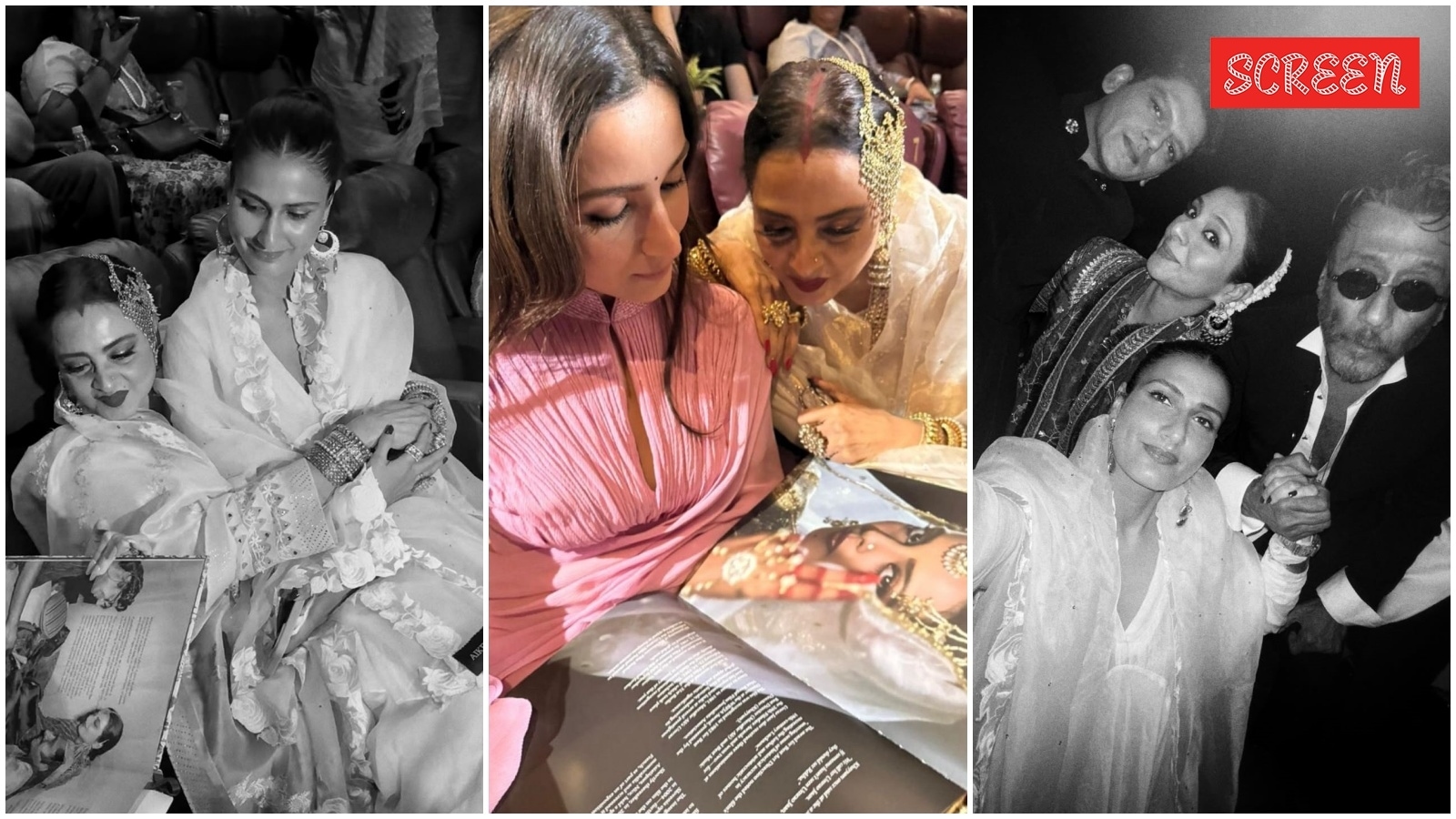Alia Bhatt recreates Rekha's Silsila look, Janhvi Kapoor shares tribute for her ‘Pedamma', Fatima Sana Shaikh sits in Rekha's lap at Umrao Jaan re-release