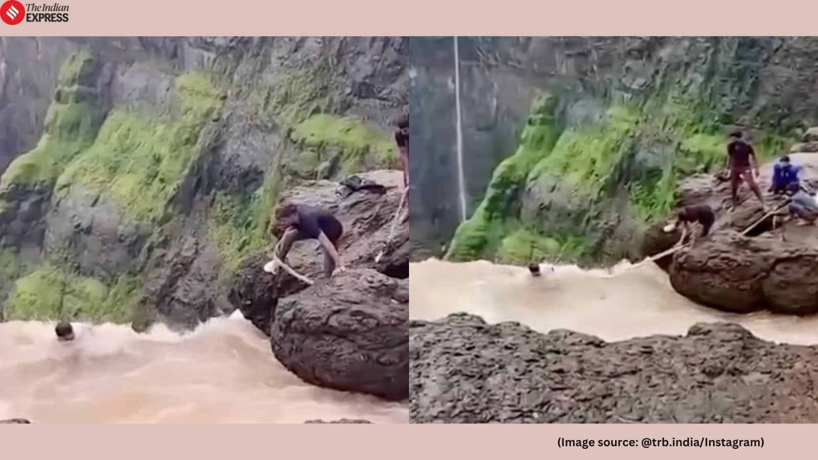 ‘How did he even get there?': Dramatic rescue of man trapped in raging Pune waterfall goes viral