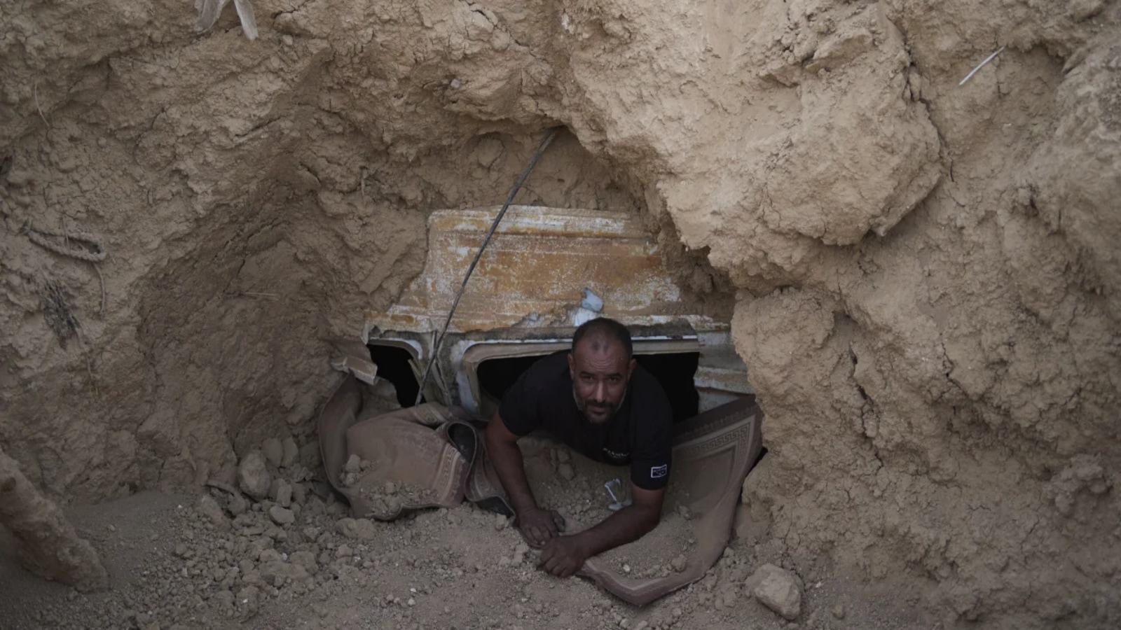 Israel didn't give permits to these Bedouin villages to build bomb shelters. So they built their own