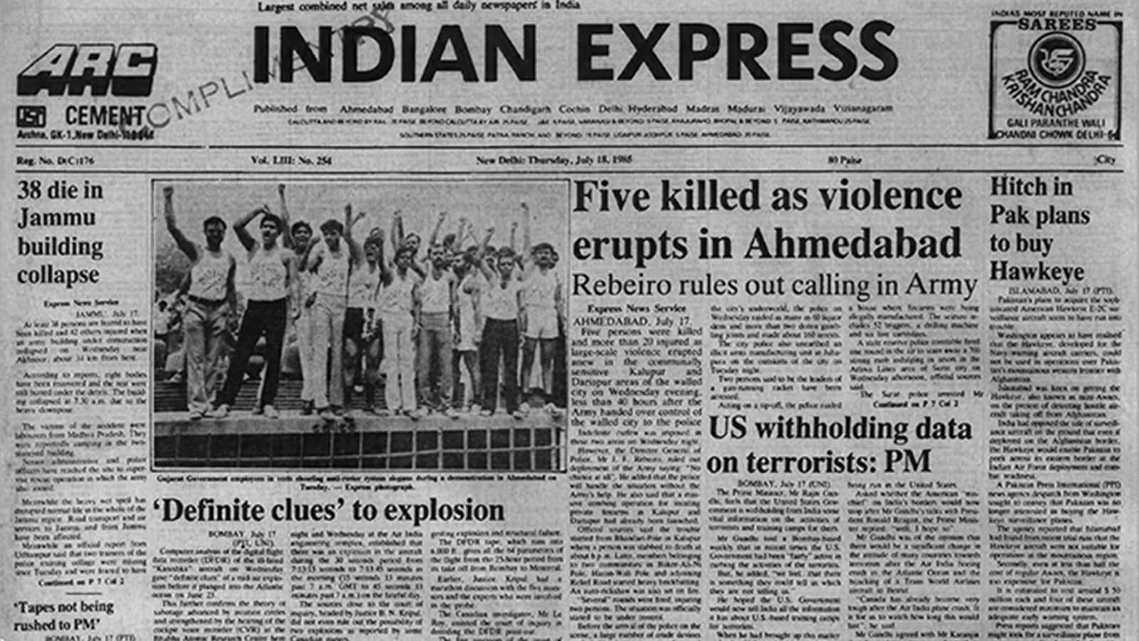 July 8, 1985, Forty Years Ago: Kanishka ‘Clues'