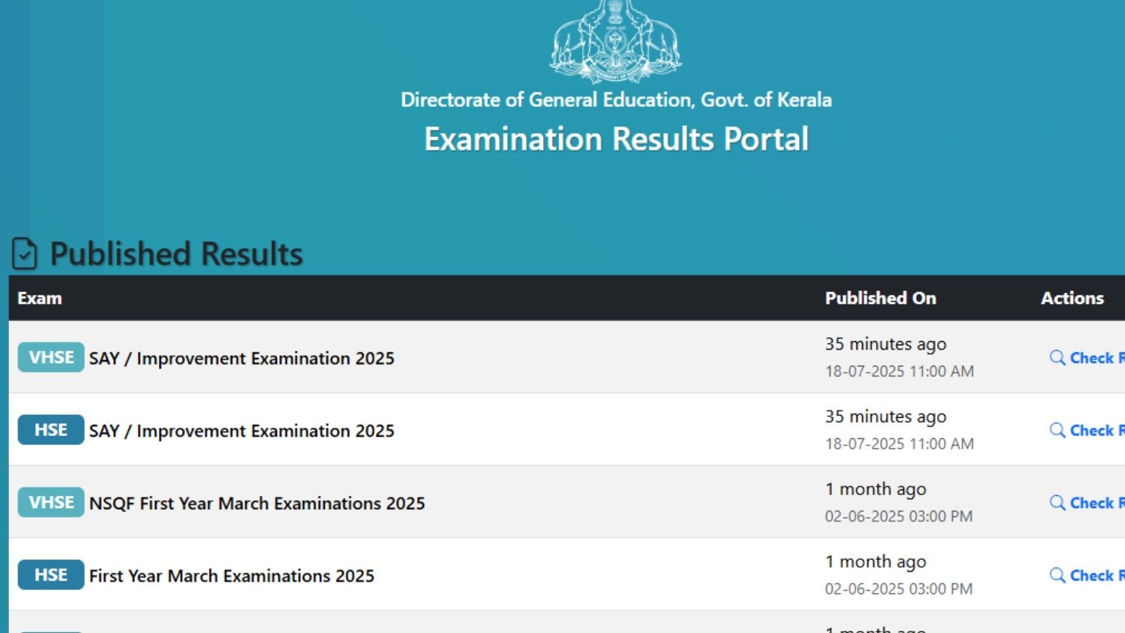 Kerala Plus 2 SAY Result Out 2025: How to check DHSE results online?