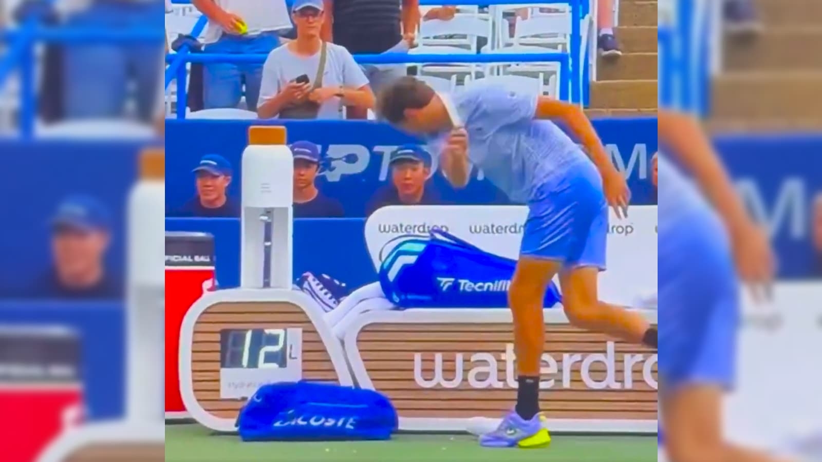 Daniil Medvedev smashes water bottle, flings racquet after loss to Corentin Moutet