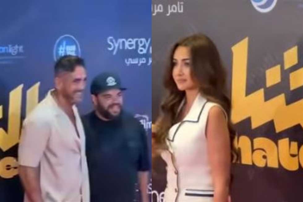 أمير كرارة وهنا الزاهد يحتفلان بالعرض الخاص لفيلم «الشاطر» (فيديو)