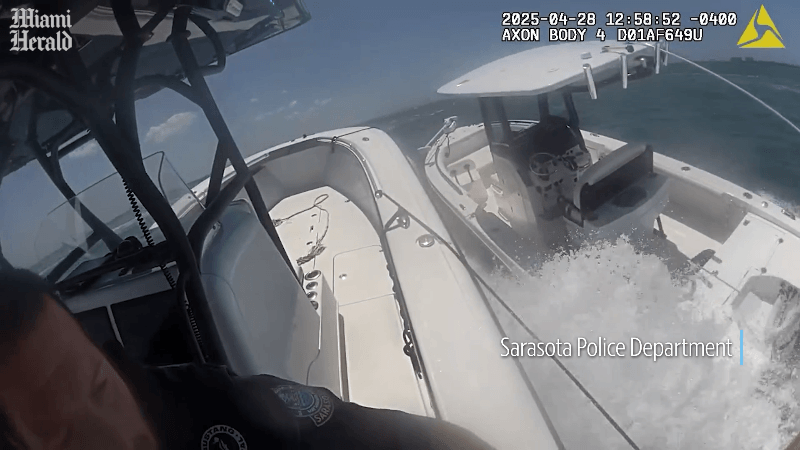 ‘Coastal cowboys.' Cop wrangles runaway boat when driver falls off, FL video shows
