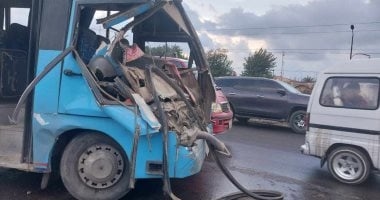 التحفظ على السائقين بحادث تصادم أتوبيس بسيارة نقل وميكروباصين فى الشرقية