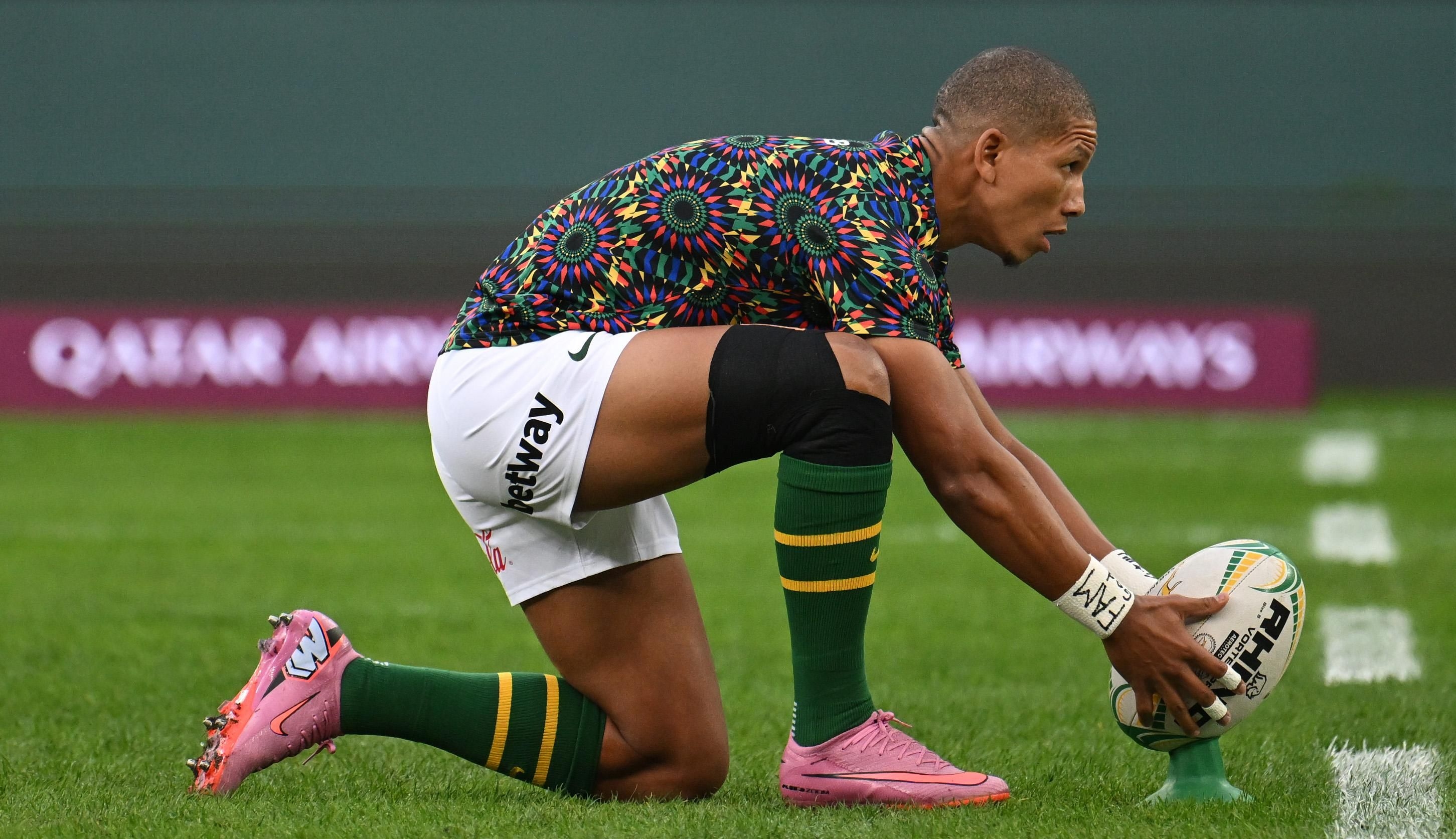 One for the Manie, two for the show . . . Springbok Libbok brought his kicking boots and is ready to go