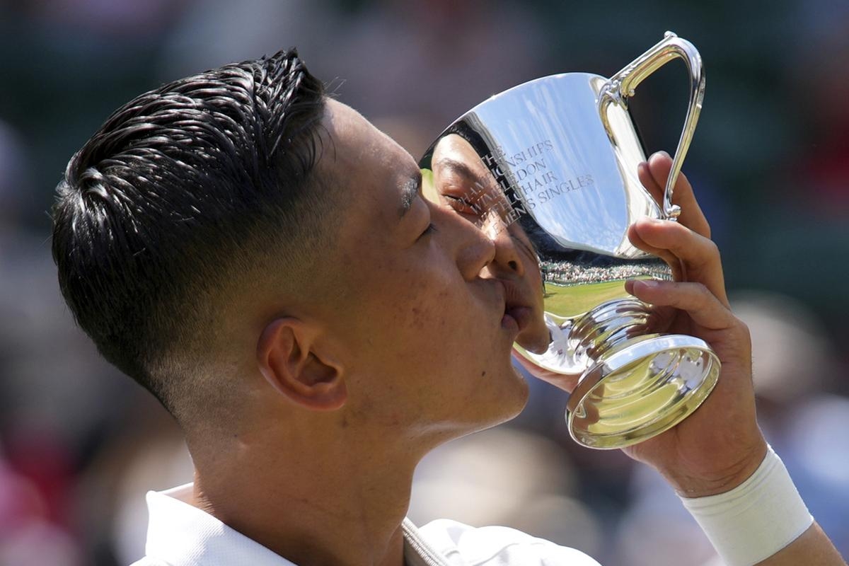 Tokito Oda Beats Defending Champion Hewett to Win 2nd Wimbledon Title in Wheelchair Singles
