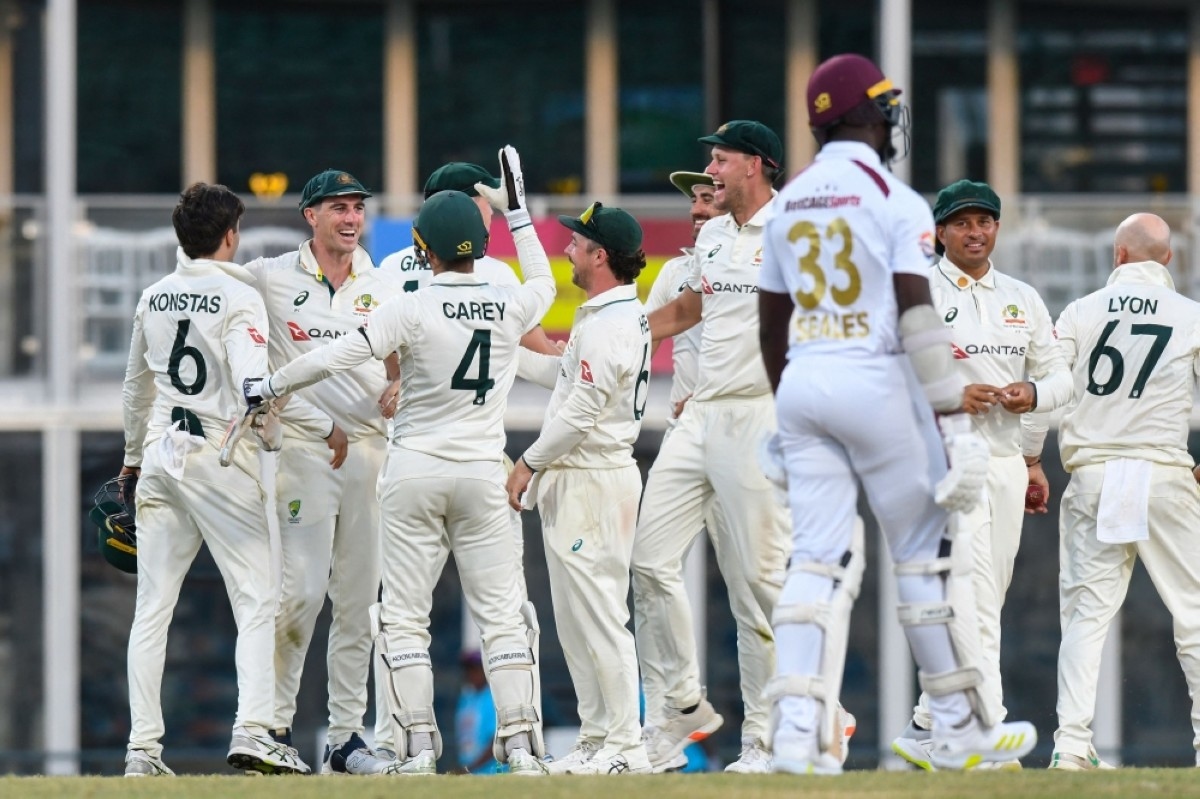 Australia win first Test as Windies' batting collapses