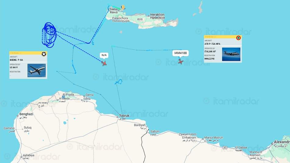 ItaMilRadar: Italian surveillance aircraft conducted patrols off eastern Libya