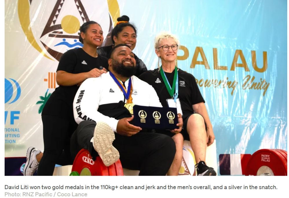NZ Team Flagbearer David Liti Lifts Through Grief To Win Double Gold At Pacific Mini Games