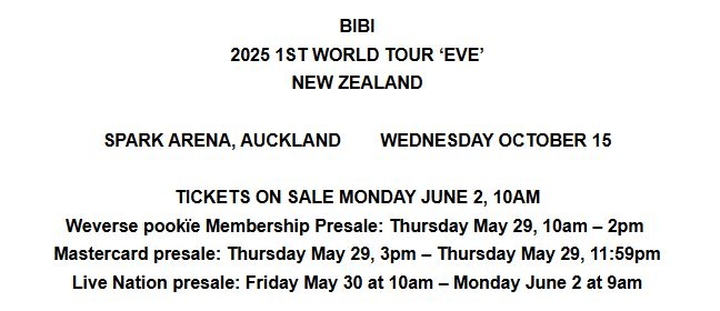 Korean Superstar BIBI Announces ‘Eve' World Tour Unveiling New Zealand Show This October