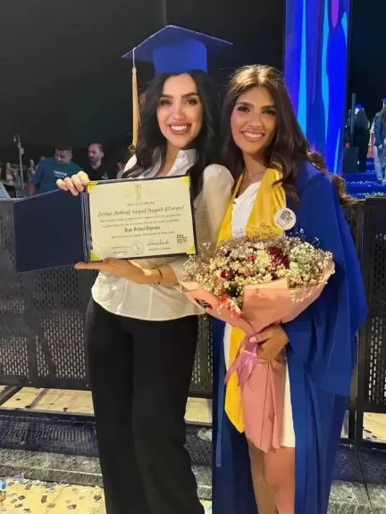 ' يوم من احلي أيام عمرى' مى فاروق تحتفل بتخرج إبنتها زينة من المدرسة