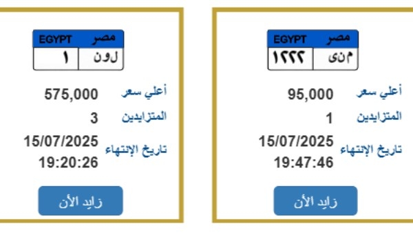 نامبر 1 و"م ن ى".. لوحات معدنية مميزة في مزاد جديد