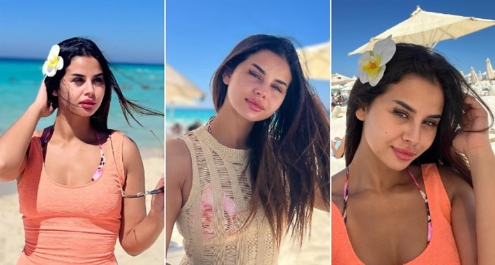 منة عرفة تستمتع بإجازتها في الساحل الشمالي