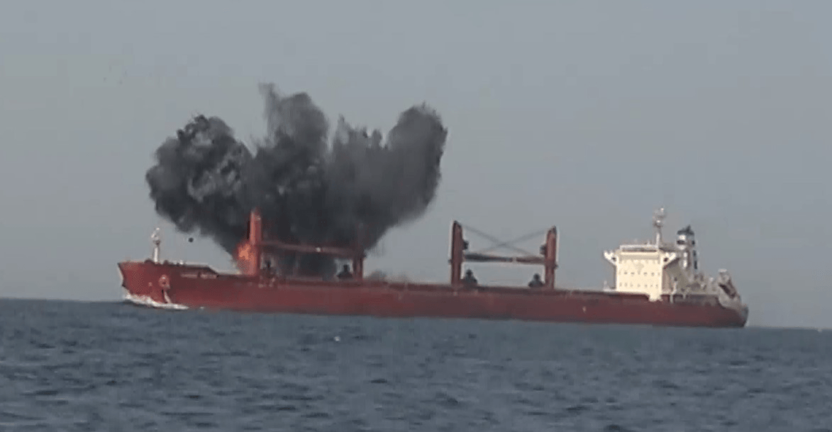 Houthis release video of Red Sea attack on 'Magic Seas' vessel