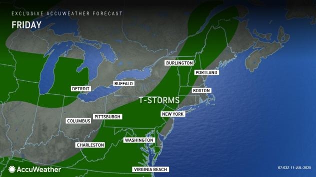 Rounds of flooding downpours, severe storms to target Eastern US