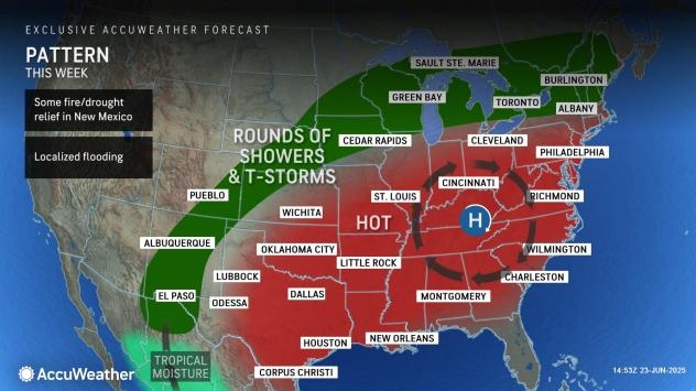'Ring of fire' thunderstorms to ride rim massive heat dome this week