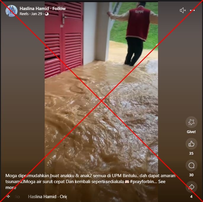 No tsunami warning issued for Malaysian district inundated by floods