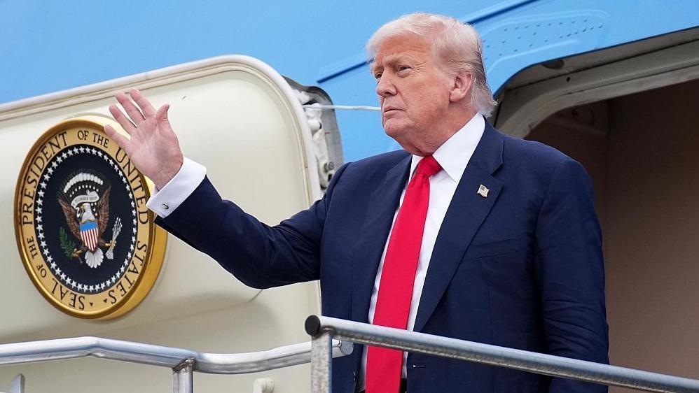 Trump says 'great to be in Scotland', as he lands for four-day trip