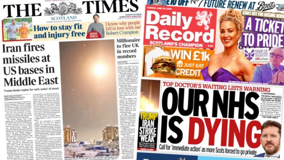 Scotland's papers: Iran strikes US bases and 'Our NHS is dying'