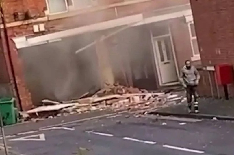 Moment cowboy builder walks away from house he caused to explode