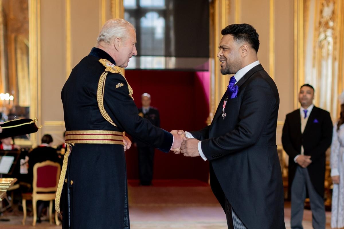 Bradford's Usman Ali knighted by King Charles at Windsor Castle