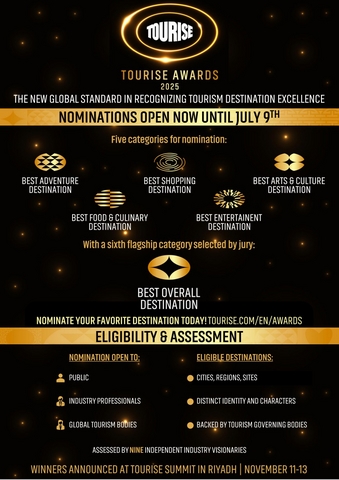 Recognizing the World's Most Exceptional Destinations: Nominations Now Open for the Inaugural TOURISE Awards