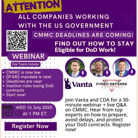 CDA and Vanta Tackle CMMC Compliance in High-Speed Webinar