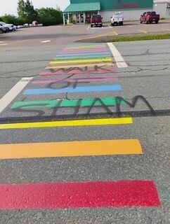 Botwood Pride crosswalk spray-painted with 'disturbing' message