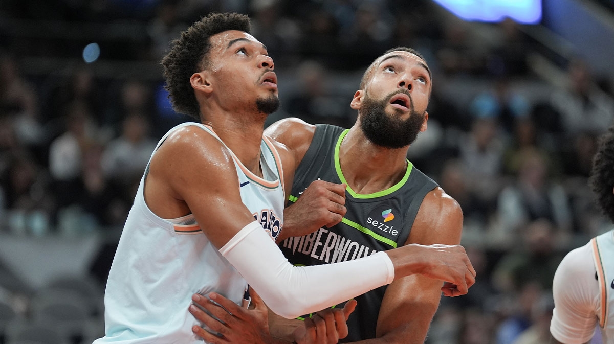 Spurs' Victor Wembanyama, Rudy Gobert face off in different kind of battle