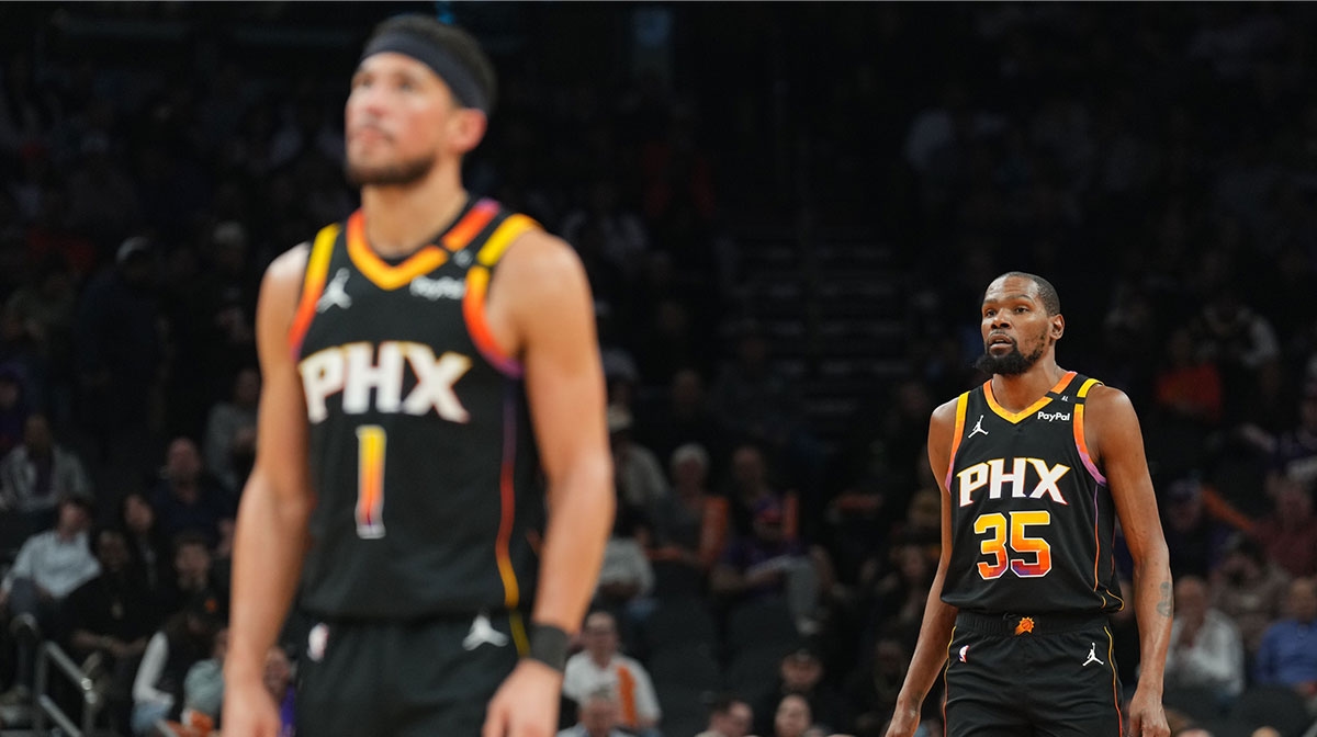 Suns' Devin Booker, Kevin Durant reunite at Drake show in London