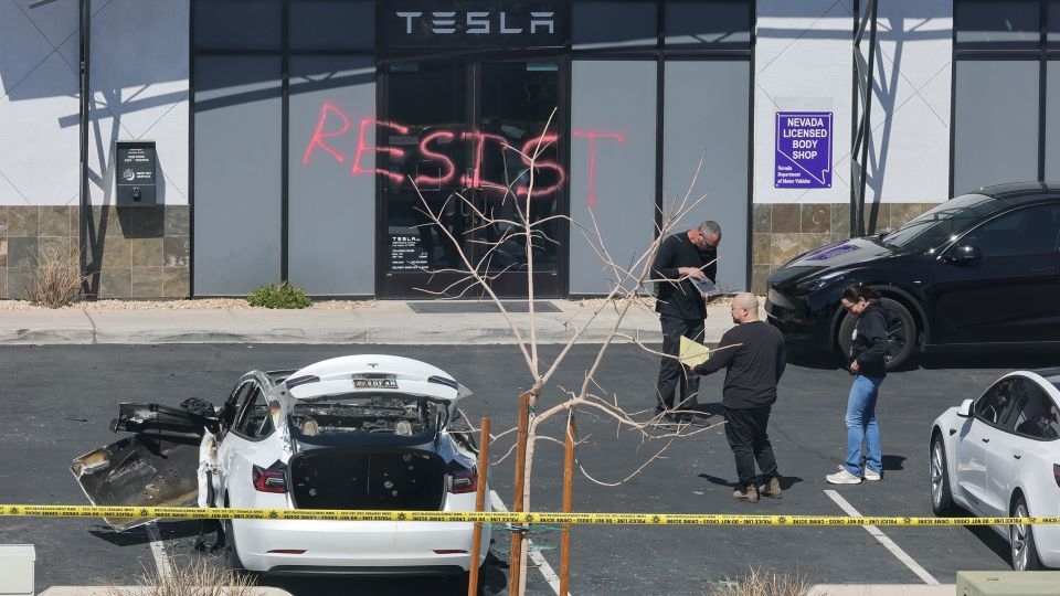Tesla vandals are terrorists, according to President Trump