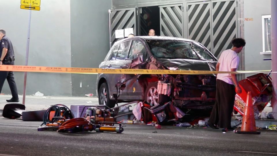 Video shows aftermath of vehicle striking crowd in Los Angeles