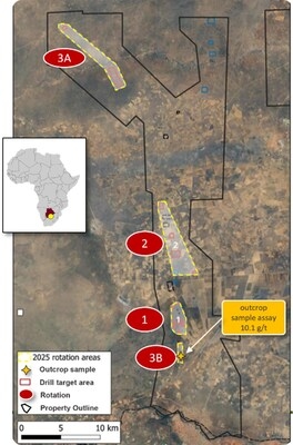 NORTH ARROW COMPLETES 66 HOLES IN 22 DAYS DURING FIRST PHASE OF THE 2025 RC DRILLING CAMPAIGN, KRAAIPAN GOLD PROJECT, BOTSWANA