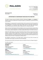 APPOINTMENT OF INDEPENDENT NON-EXECUTIVE DIRECTOR