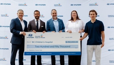 Hyundai Hope on Wheels donates $250,000 to BC Children's Hospital Foundation to support children facing cancer