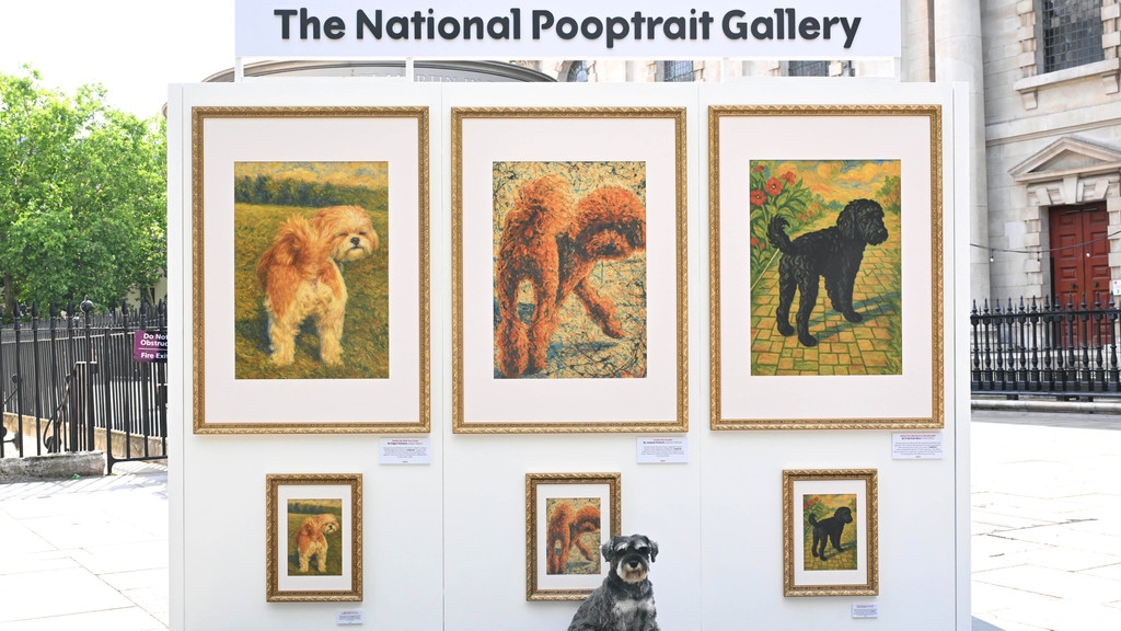 Is that a Poo-casso? Doggy-themed 'National Pooptrait Gallery' pops up in London