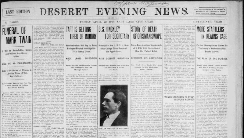Deseret News archives: Remembering Mark Twain, who visited Utah in 1861