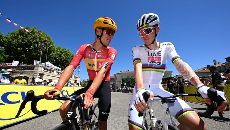 A moment of sportsmanship in the Tour de France