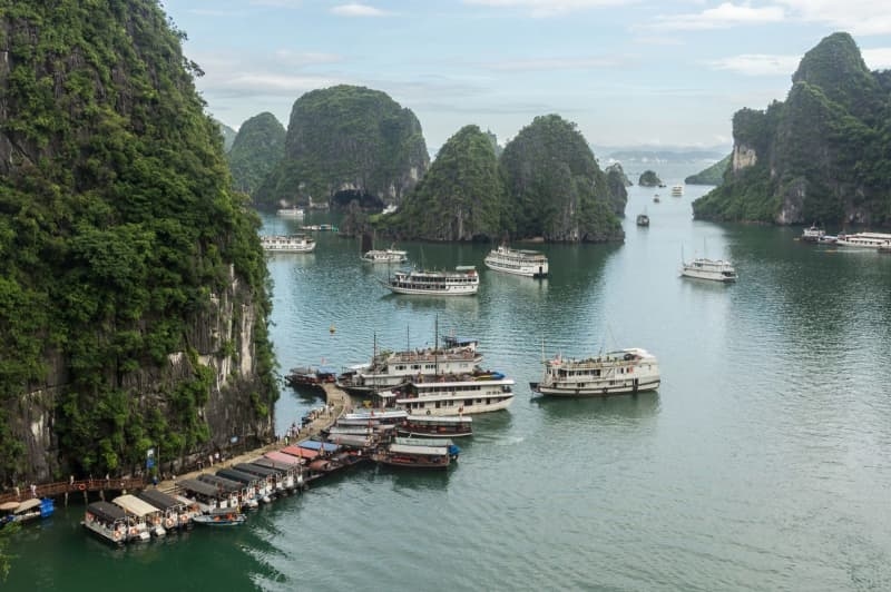 The dramatic scenery of Vietnam's Halong Bay by boat, bike or on foot
