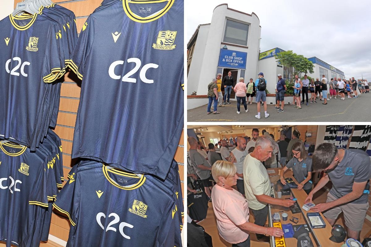 Shrimpers fans queue to purchase new home shirts